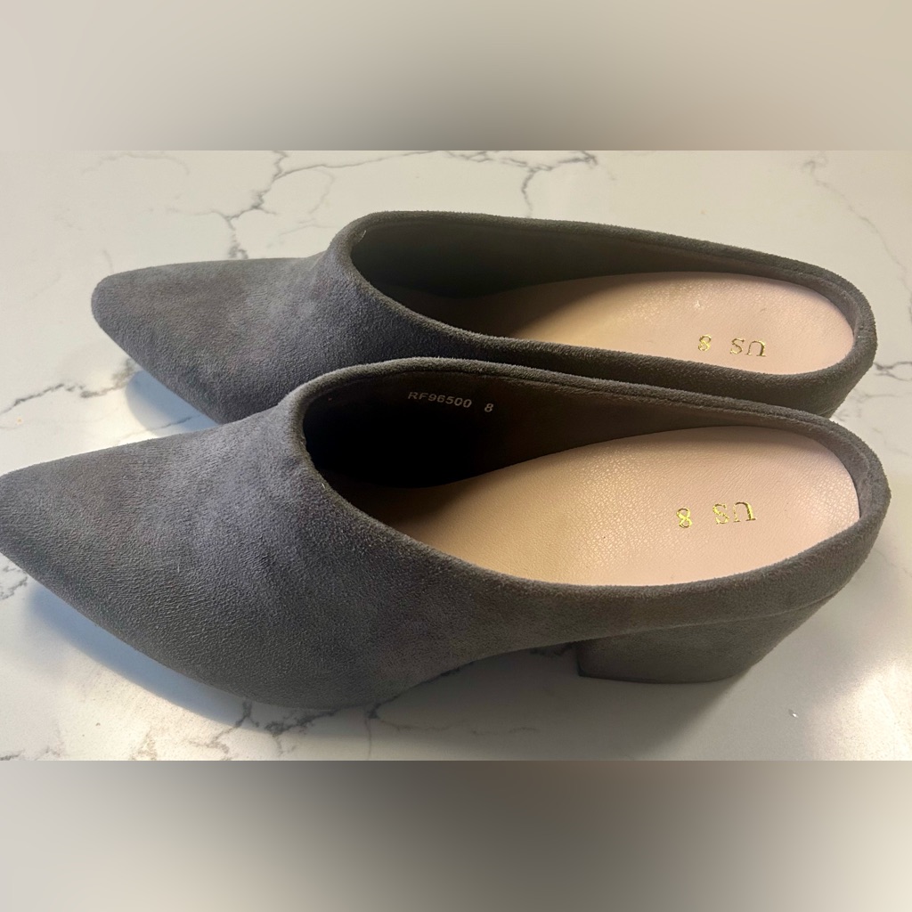 Allegra K Women's Pointed Toe Slip On Block Heel Slide Mules Size 8